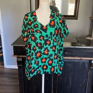 Fun print CAbi blouse.